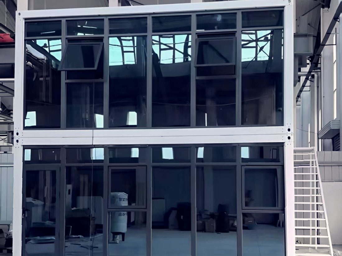 Glazed units in final fit-out inside the factory