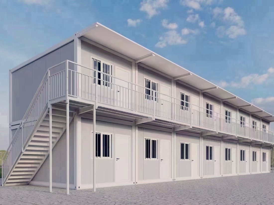 Prefabricated building on site