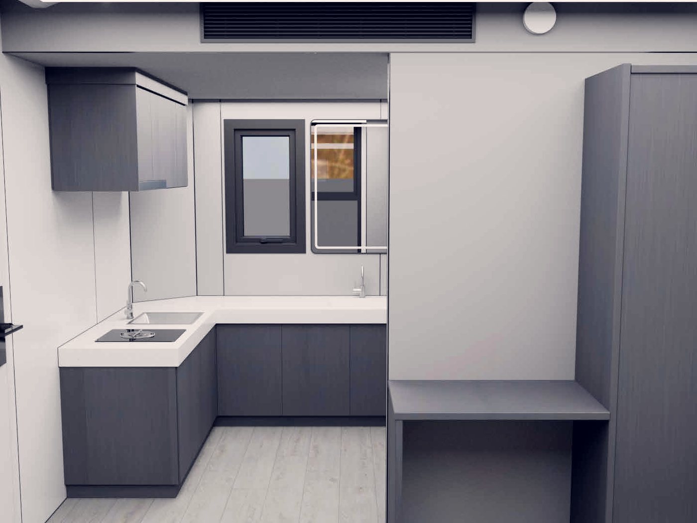 Kitchen and locker fit-out for a workforce unit